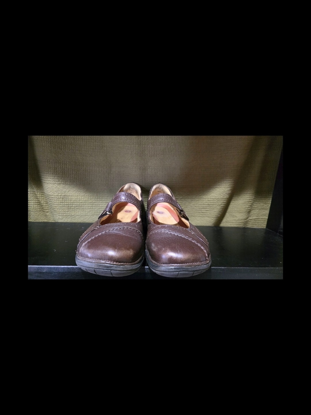 Women's Brown Leather Slip-On Mary Jane Casual Shoes